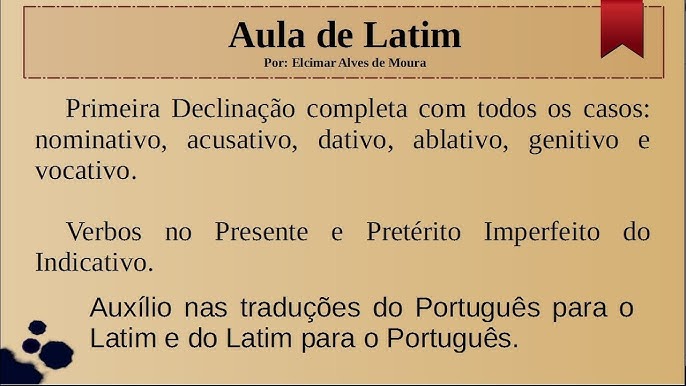 Exercícios de Latim - declinações, tradução e morfossintaxe - Latim I