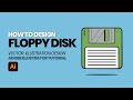 How to Design Floppy Disk Vector  Illustration Design in Adobe Illustrator