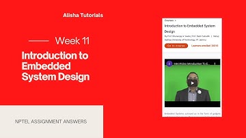 Introduction to Embedded System Design Nptel Assignment 11 Week 11 Answers solutions #nptel2021