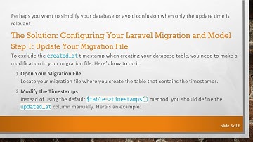 How to Use updated_at Without created_at in Laravel