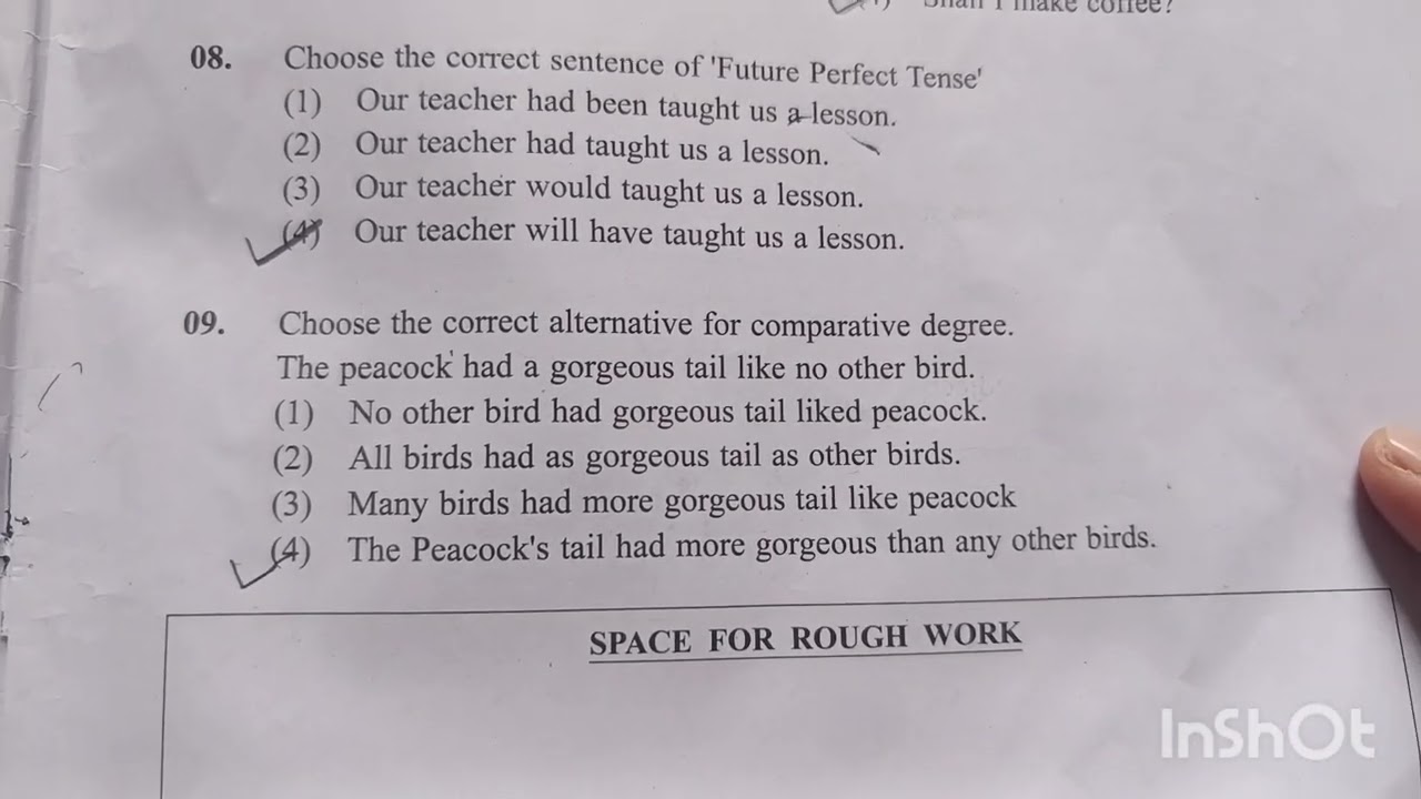 Scholarship Examination 22 February 2026 Answer key Subject-English Class - 8 Eight