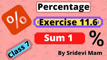 RD Sharma class 7 ex 11.6 sum 1 chapter 11 percentage solution  in english