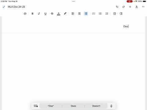 MLA Format in Google Docs 24-25
