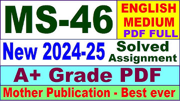 MS 46 solved assignment 2024-25 in English || ms 46 solved assignment 2025 || ms46 2024-25