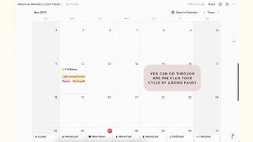 Menstrual Wellness Cycle Tracker Notion Template