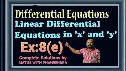 #Differential Equations || Mathematics-2B Ex:8(e) Complete Solutions || Intermediate Second Year ||