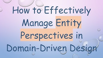 How to Effectively Manage Entity Perspectives in Domain-Driven Design