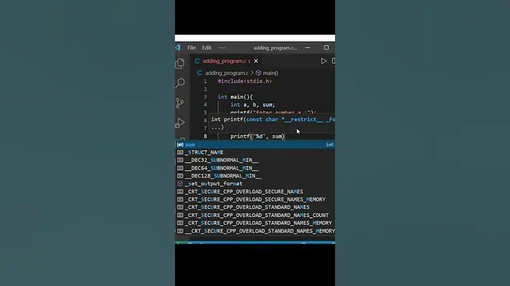 ADD two number using C language | C programming for beginners | C language add 2 number | #shorts