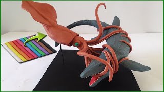 COLOSSAL SQUID vs MOSASAURUS WITH CLAY/PLASTILINA.