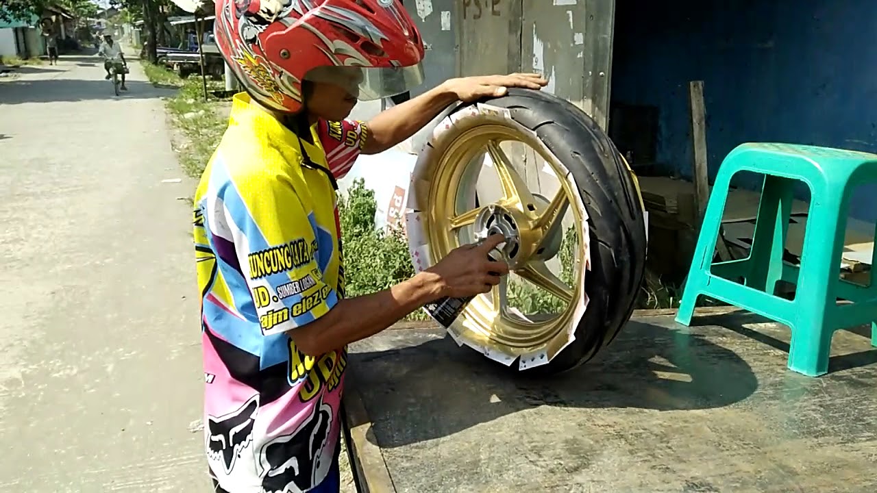 Repaint velg  Motor Cbr K45A Lokal samurai warna  gold  1123 