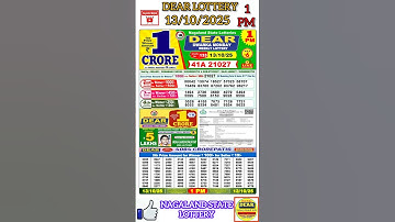 NAGALAND Lottery SAMBAD DEAR MORNING 01.00 PM RESULT (13/10/2025) STATE DEAR LOTTERY #lotterysambad