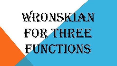 PG TRB polytechnic wronskian for three functions