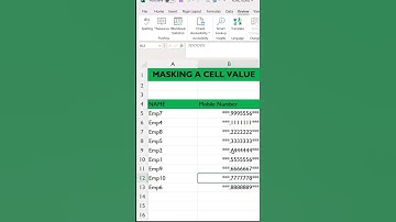 MASK EXCEL CELL #excel #exceltips #exceltricks