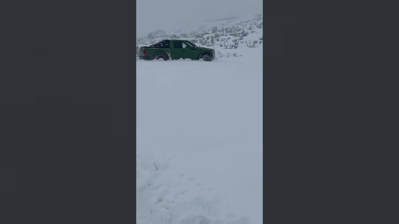 2018 Ford Raptor in Deep Snow