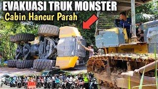 Kabin Hancur Parah‼️ EVAKUASI Truk Monster Terguling Di jalan Lintas Padangsidimpuan