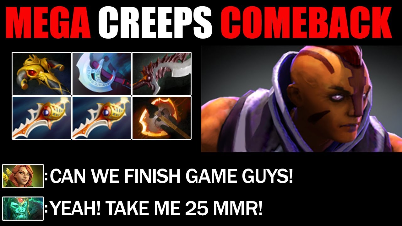 2X Divine Rapier Anti Mage Defend Mega Creeps - Crazy Comeback Immortal Rank 7.27c Dota 2