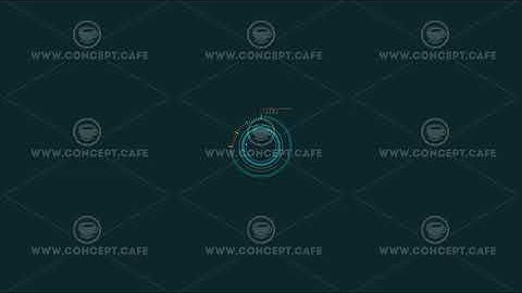 Animated HUD infographic element circle with division scale.
