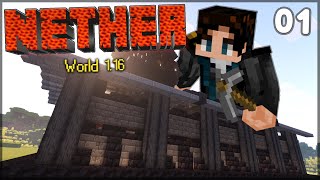 Nether World Survival 01 - Completing the game in the first episode + Nether Style Warehouse Build