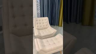white chair and ottoman