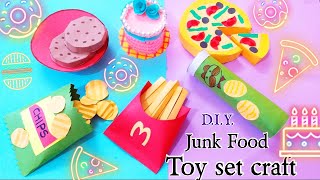 How to make junk food Play set using paper / DIY craft ideas / home made fast food Play set