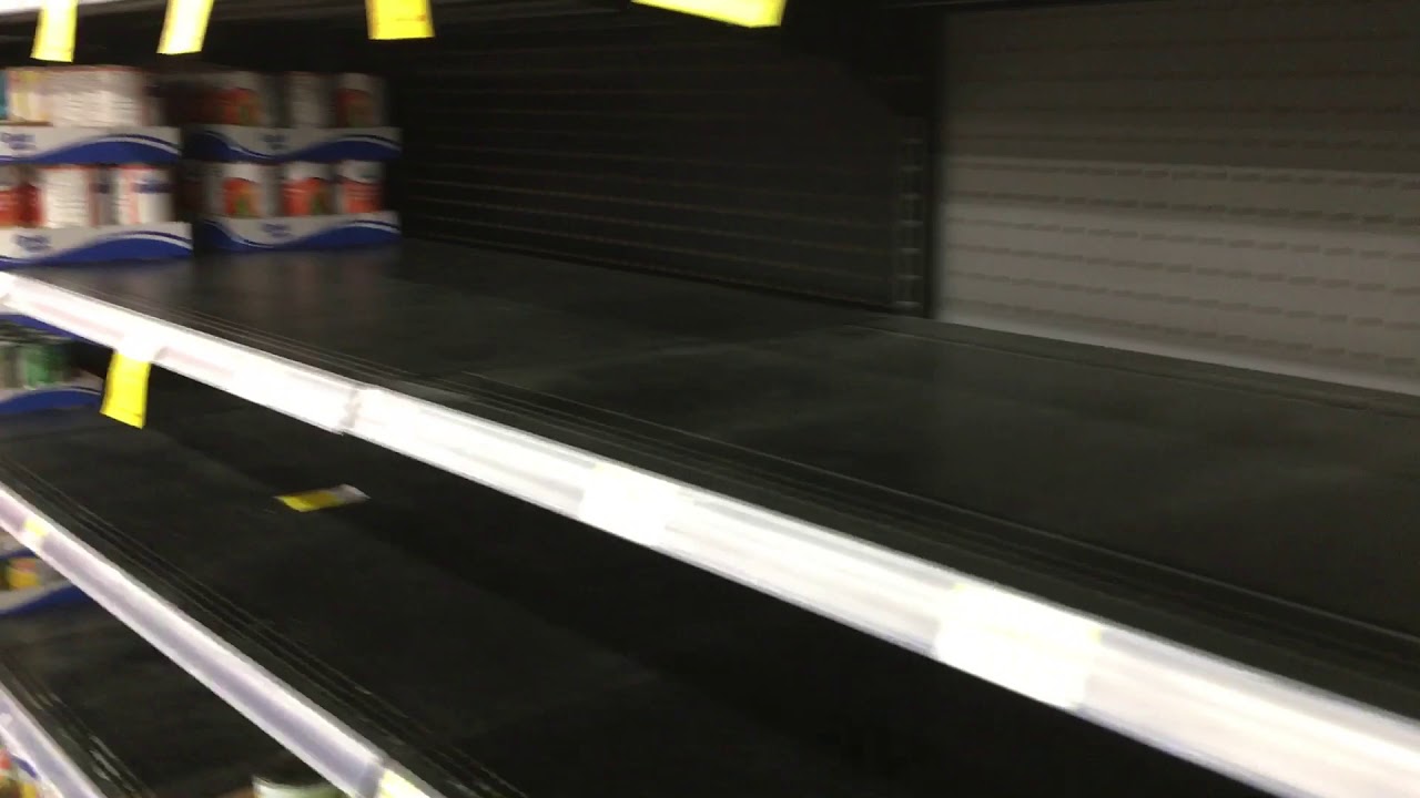 Empty canned food shelves - YouTube