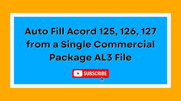 Auto fill ACORD 125, 126, 127 from a single Commerical Package AL3 file