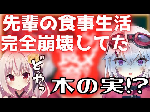 驚愕の食事生活！！先輩の食生活がカオスすぎてガチ困惑する後輩VTuber【VTuber切り抜き/赤衣アカメ/七彩てまり】