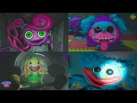 Poppy Playtime Chapter 2 - All Jumpscares  Mommy Long Legs, Pug-a-pillar,  Bunzo, Mini Huggys HD 