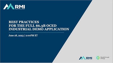 Webinar: Best Practices for the Full $6.3B OCED Industrial Demo Application
