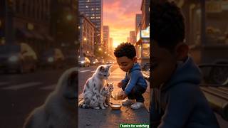 भूखी बिल्ली और दयालु बच्चा 🥺🐱 | Emotional 3D Animation Story |#shorts #billi #emotional #ai