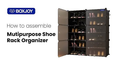 How to assemble 12 Shelf Multipurpose Shoe Rack Organizer Black with Transparent Doors | BOXJOY