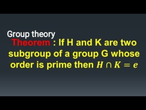 Group theory, If