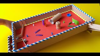 How to make a pinball machine out of cardboard.Diy project #diy #creation #howtomake #toy #project
