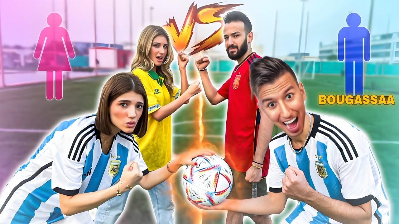 لعبنا مباراة كورة ضد لبنات !! Live IRL ⚽️ Team BOUGASSAA Vs Fatayat l9owa