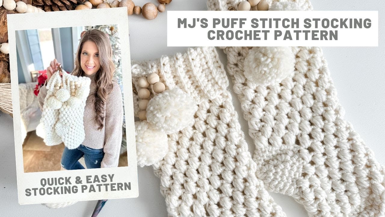 Bulky & Quick Puff Stitch Stockings - MJ's off the Hook Designs