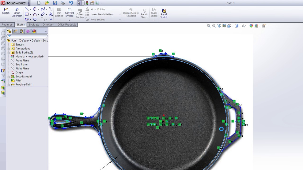 CAD Modeling Cast Iron Skillet - Solidworks - YouTube