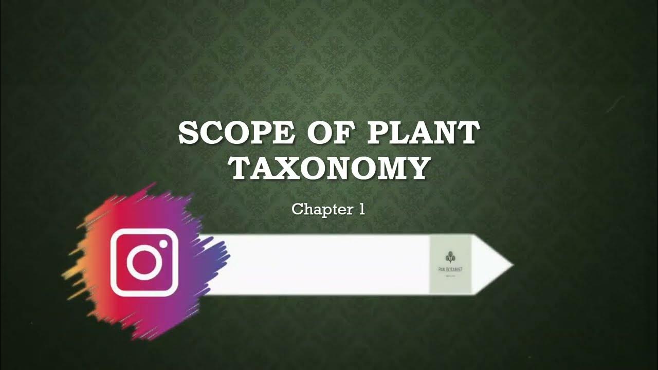 Scope of Taxonomy Chapter 1 Introduction(Aims, Objectives) Botany