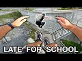 We're BOTH Late For School Parkour POV