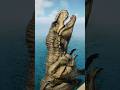 ティラノサウルスが海に落ちていった/Tyrannosaurus falls into the sea!