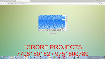 Automatic Question Generation Using Artificial Intelligence In Java ( UPDATED )-1Crore Projects