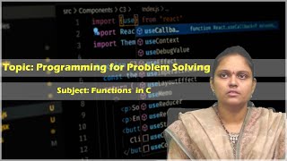 LEC16 | Programming for Problem Solving | Functions  in C by Mrs. A. Nirisha