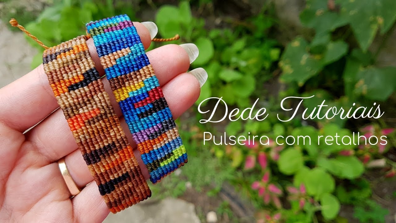 Dede Tutoriais | Como fazer uma pulseira com retalhos 