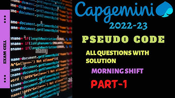 Capgemini Pseudocode Actual Questions and Answer 2023 || How to solve Pseudocode || Tips & Tricks
