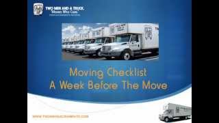 Moving Checklist For A Week Before Your Move
