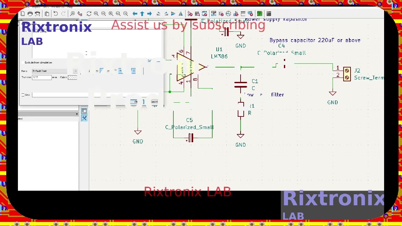 Amplifier lm386 1w audio kicad k39