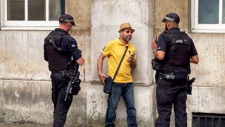 Suspicious Man Detained and Questioned by Armed Police at Horse Guards