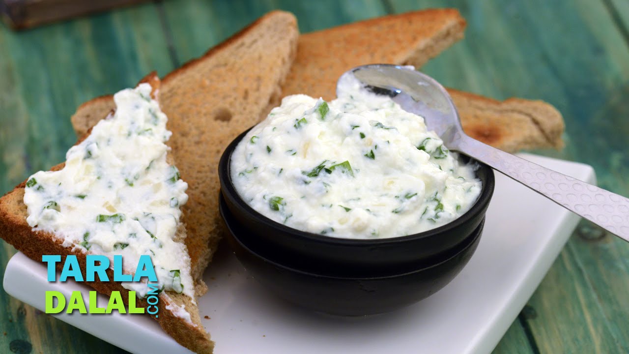 Parsley Yogurt Spread (Butter Substitute) by Tarla Dalal