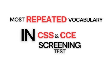Part 1 | CSS & CCE Screening Test | Vocabulary