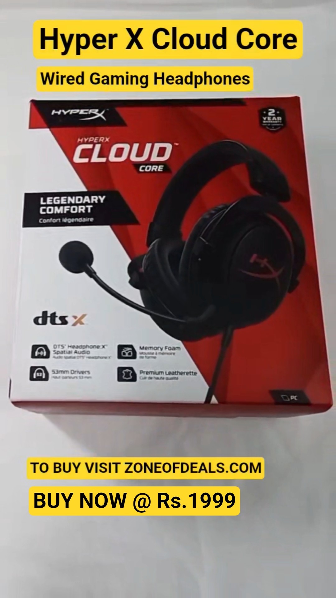 HyperX Cloud Core 7.1 Wired Gaming Headset | GameStop