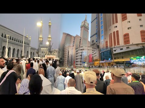 شاهد أجواء شارع ابراهيم الخليل وزحمة في المسجد الحرام كأنك في رمضان